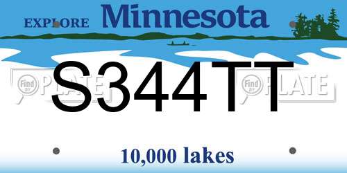 S344TT Minnesota License Plate