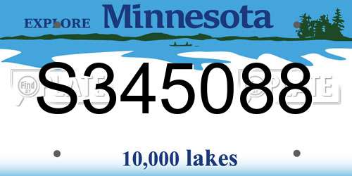 S345088 Minnesota License Plate