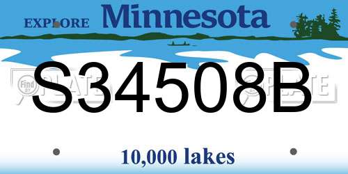 S34508B Minnesota License Plate