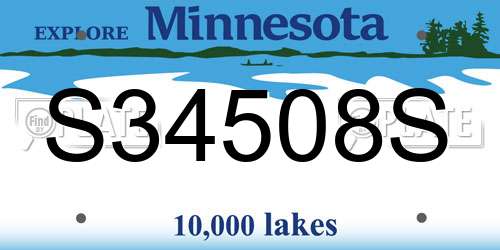 S34508S Minnesota License Plate