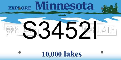 S3452I Minnesota License Plate