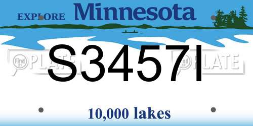 S3457I Minnesota License Plate