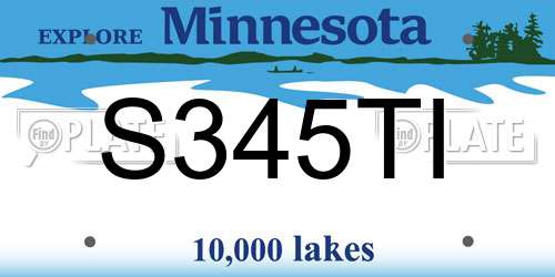 S345TI Minnesota License Plate