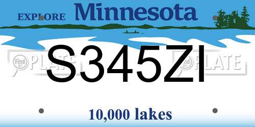 S345ZI Minnesota License Plate