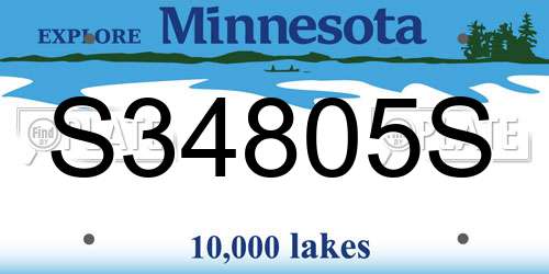 S34805S Minnesota License Plate