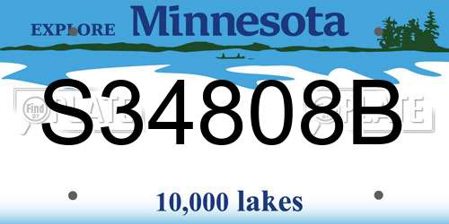 S34808B Minnesota License Plate