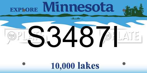 S3487I Minnesota License Plate