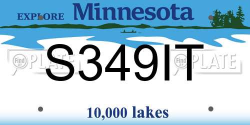 S349IT Minnesota License Plate