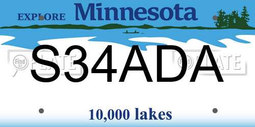 S34ADA Minnesota License Plate
