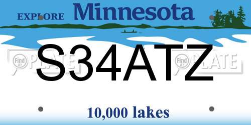 S34ATZ Minnesota License Plate