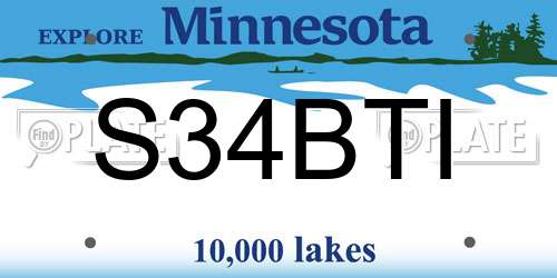 S34BTI Minnesota License Plate