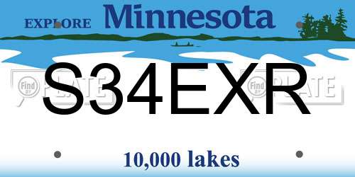 S34EXR Minnesota License Plate