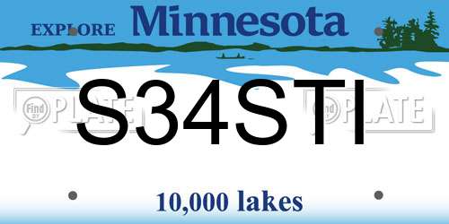 S34STI Minnesota License Plate
