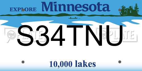S34TNU Minnesota License Plate