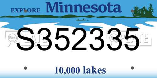 S352335 Minnesota License Plate