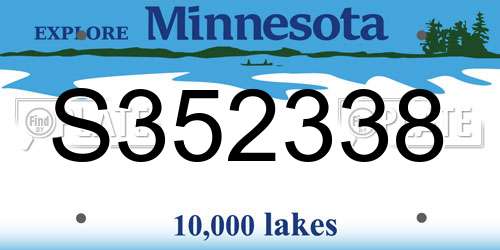 S352338 Minnesota License Plate