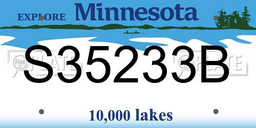 S35233B Minnesota License Plate