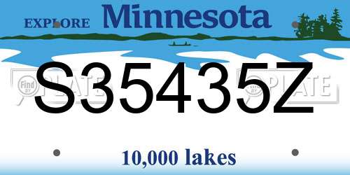 S35435Z Minnesota License Plate