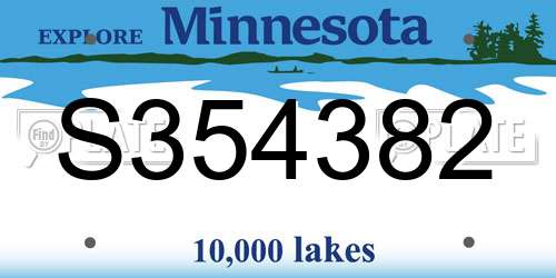 S354382 Minnesota License Plate