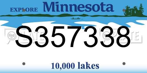 S357338 Minnesota License Plate