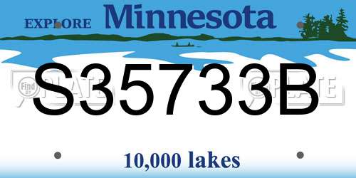 S35733B Minnesota License Plate
