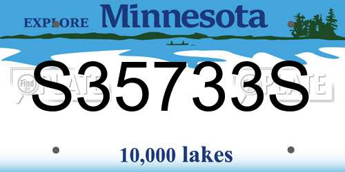 S35733S Minnesota License Plate