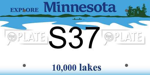 S37 Minnesota License Plate