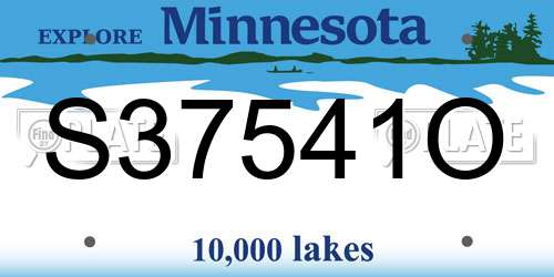 S37541O Minnesota License Plate