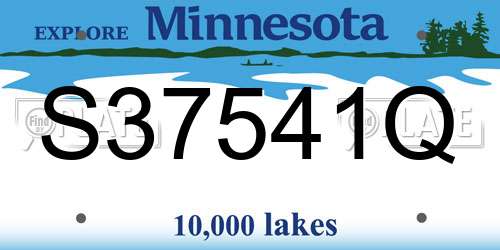 S37541Q Minnesota License Plate