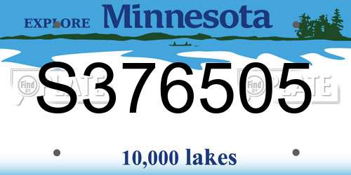 S376505 Minnesota License Plate