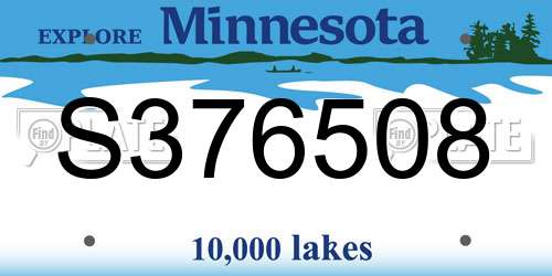 S376508 Minnesota License Plate