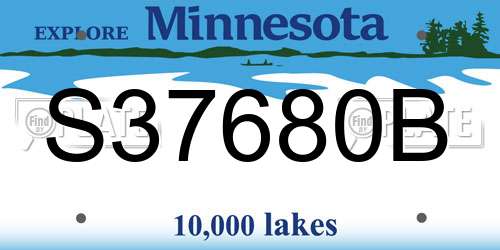 S37680B Minnesota License Plate