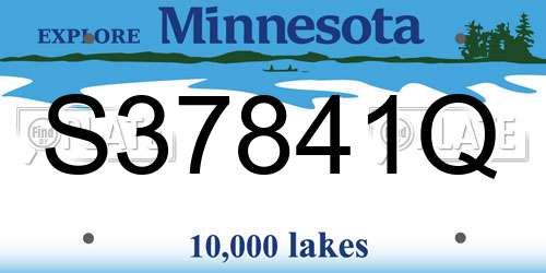 S37841Q Minnesota License Plate