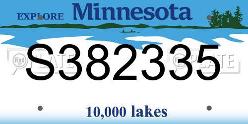 S382335 Minnesota License Plate