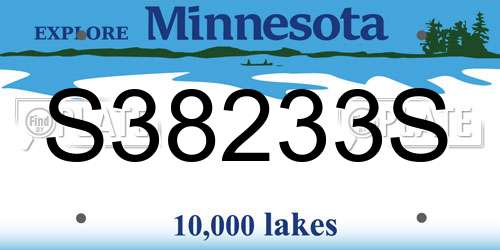 S38233S Minnesota License Plate