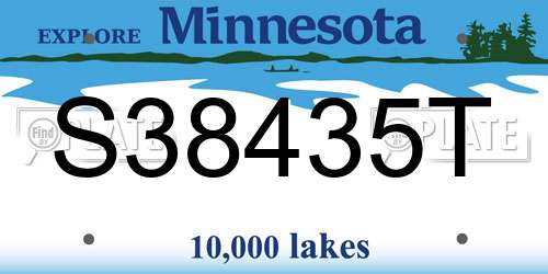 S38435T Minnesota License Plate