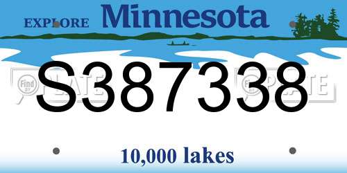 S387338 Minnesota License Plate