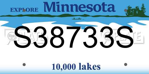 S38733S Minnesota License Plate