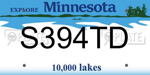 S394TD Minnesota License Plate