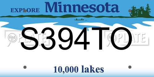 S394TO Minnesota License Plate