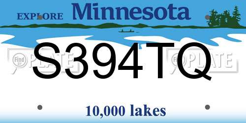 S394TQ Minnesota License Plate
