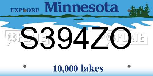 S394ZO Minnesota License Plate