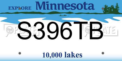 S396TB Minnesota License Plate
