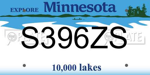 S396ZS Minnesota License Plate
