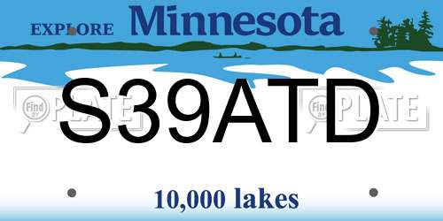 S39ATD Minnesota License Plate