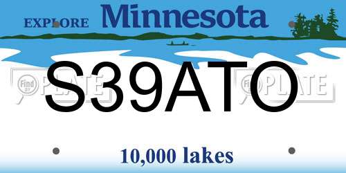 S39ATO Minnesota License Plate