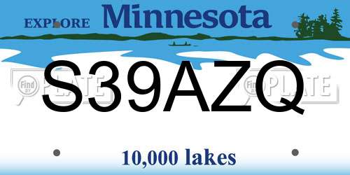 S39AZQ Minnesota License Plate