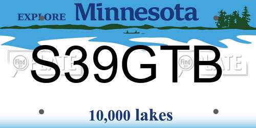 S39GTB Minnesota License Plate