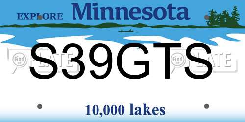 S39GTS Minnesota License Plate