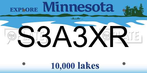 S3A3XR Minnesota License Plate